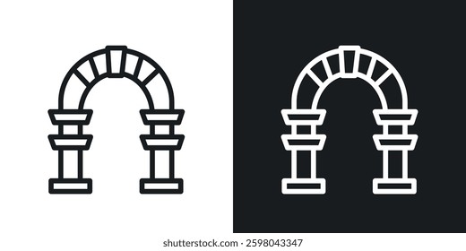 Archway vector icon set in black and white color.