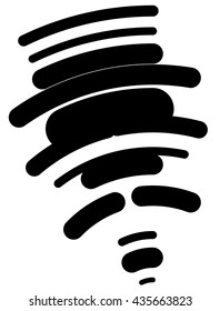 Arcs, circular segments of circles. Abstract monochrome element.