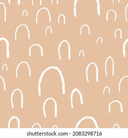 Arcs hand drawn pattern. Childish vector background. Simple minimalist seamless pattern.
