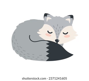 arctic animal fox illustration isolated