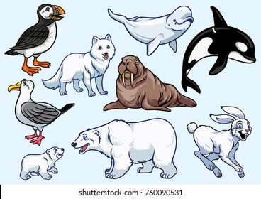 Arctic Animal Set Stock Vector (Royalty Free) 760090531 | Shutterstock