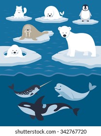 Arctic Animals Character and Background, Winter, Nature Travel and Wildlife