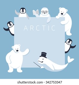 Arctic Animals Characters Show Presentation, Frame, Winter, Nature Travel and Wildlife, Teaching, Guiding