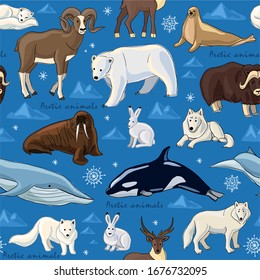 Arctic Animals Seamless Pattern Collection Stock Vector (Royalty Free ...