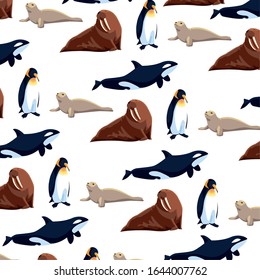 arctic animals in a white background vector illustration design