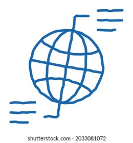 arktische und antarktische Skizzensymbol Vektorgrafik. Handgezeichnetes blaues doodle Linie arctic und antarktisches Zeichen. einzelne Symbolillustration