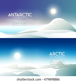 Arctic and Antarctica banners