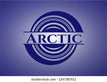 Arctic badge with denim texture