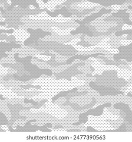 Arctic camouflage military pattern, seamless pattern with grid. Vector camouflage pattern for clothing design.	