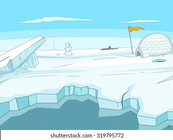 Arctic cartoon  background vector illustration