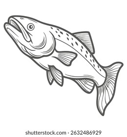 Ilustração de arte da linha de peixe do Ártico