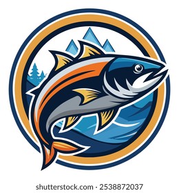 Arctic char logo icon silhouette vector style