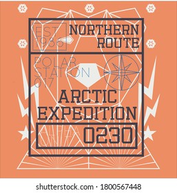 Arctic design vector illustration print 