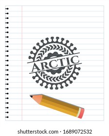 Arctic drawn in pencil. Vector Illustration. Detailed.