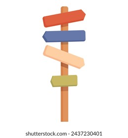 Arctic exploration direction pillar icon cartoon vector. Scientist expedition. Winter snow frozen