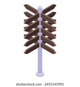 Arctic exploration pillar direction icon isometric vector. Movement science. Cold exploring