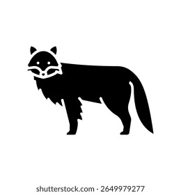 ícone plano preto do arctic fox para projetos digitais e de impressão. Animais norte-americanos. Ícones mínimos de limpeza para aplicativos e sites. Ícones simples modernos para UI UX e branding