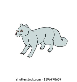 The Arctic Fox. Cartoon Funny Illustration