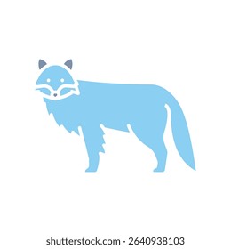 arctic fox color flat icon for digital and print projects. North american animals. Minimal clean icons for apps and websites. Modern simple icons for UI UX and branding