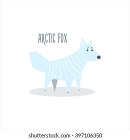 Dibujo De Fox Ártica Para Animales Árticos Colección De Ilustración Vectorial Plana En Estilo Creativo En Fondo Blanco