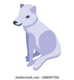 Arctic fox icon. Isometric of arctic fox vector icon for web design isolated on white background