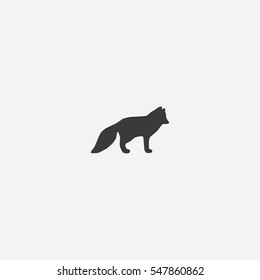 Arctic Fox Icon Silhouette Vector Illustration

