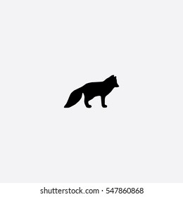 Arctic Fox Icon Silhouette Vector Illustration

