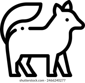 arctic fox icon. Thin Linear Style Design Isolated On White Background
