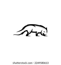 Arctic fox logo design icon. Arctic fox logo design inspiration. Animal logo design template. Fox symbol logotype. Arctic fox symbol silhouette.