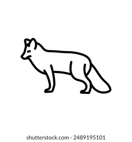 Arctic Fox Outline-Symbol, Vektorillustration