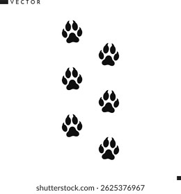 Arctic fox paw print silhouette. Animal paw print vector. Fox track