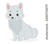Arctic fox vector illustration isolated on white background