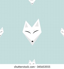 Arctic Fox White Background Vector Illustration