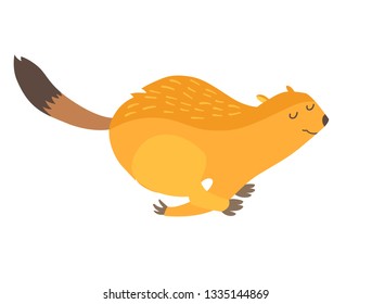 Arctic ground squirrel icon vector illustration. Cartoon style partridge animals, isolated on a white background