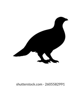 Arctic grouse silhouette vector flat illustration design.
