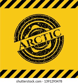 Arctic grunge warning sign emblem. Vector Illustration. Detailed.