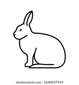 arctic hare black line icon for digital and print projects. Arctic animals. Minimal clean icons for apps and websites. Modern simple icons for UI UX and branding