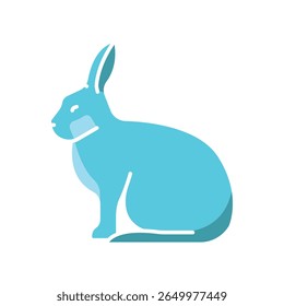 arctic hare color flat icon para projetos digitais e de impressão. Animais árticos. Ícones mínimos de limpeza para aplicativos e sites. Ícones simples modernos para UI UX e branding