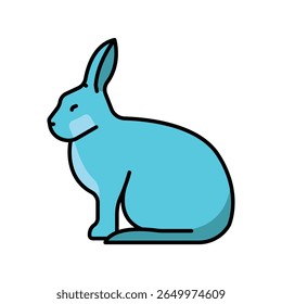 arctic hare color line icon for digital and print projects. Arctic animals. Minimal clean icons for apps and websites. Modern simple icons for UI UX and branding