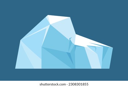 Concepto de hielo ártico. Agua fría o agua. Líquido congelado, parte del hermoso paisaje invernal. Afiche o cartel para el sitio web. Dibujo vectorial plano de dibujos animados aislado en fondo azul