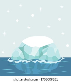 Arctic ice floe background vector illustration Iceberg