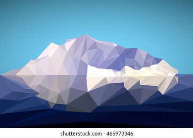 Arctic iceberg in the polygonal style. Vector illustration