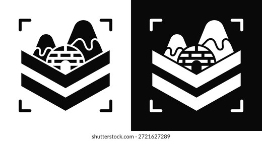 Ícone Ártico Branco E Preto Estilo De Fundo