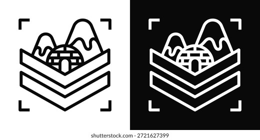 Ícone Ártico Branco E Preto Estilo De Fundo