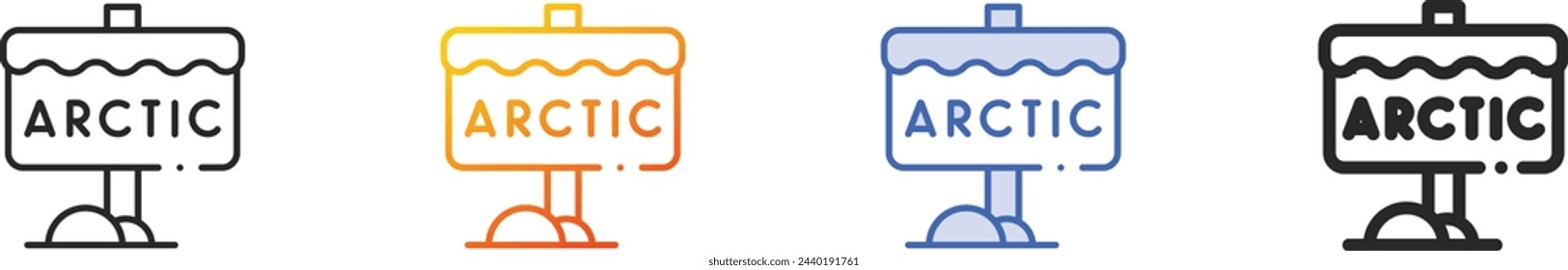 arctic icon.Thin Linear, Gradient, Blue Stroke and bold Style Design Isolated On White Background