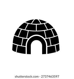 Arctic Igloo Ice House Silhouette Vector Illustration Flat Minimal Symbol for Winter Season Travel and Traditional Northern Architecture