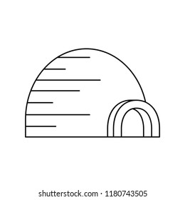 Arctic igloo icon. Outline illustration of arctic igloo vector icon for web design isolated on white background
