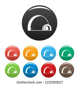 Arctic igloo icons set 9 color vector isolated on white for any design