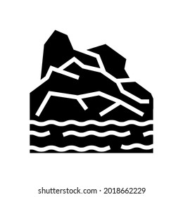 arktische Land-Glyphe Symbol Vektorgrafik. arktisches Landzeichen. isoliertes Kontursymbol