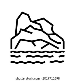 arctic land line icon vector. arctic land sign. isolated contour symbol black illustration